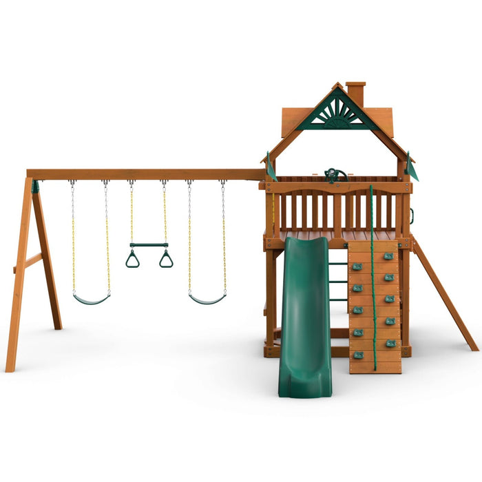 Gorilla Playsets Navigator w/ Amber Posts and Standard Wood Roof ...