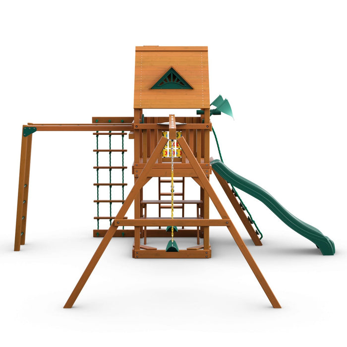 Gorilla Playsets Navigator w/ Amber Posts and Standard Wood Roof ...