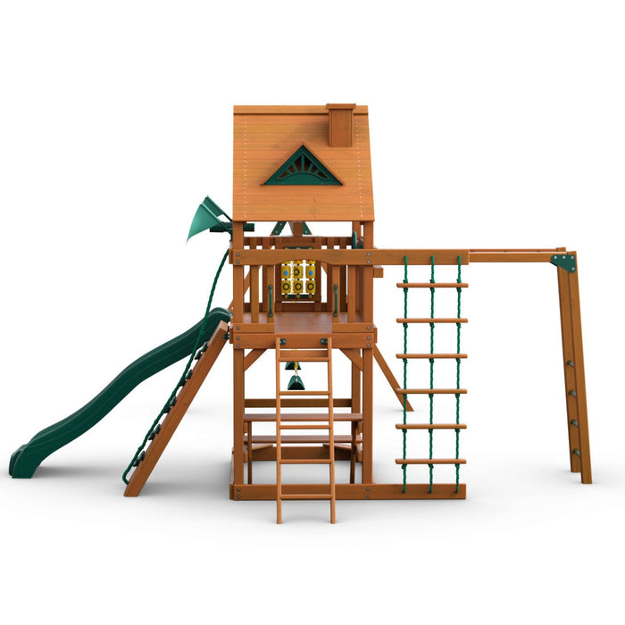 Gorilla Playsets Navigator w/ Amber Posts and Standard Wood Roof ...