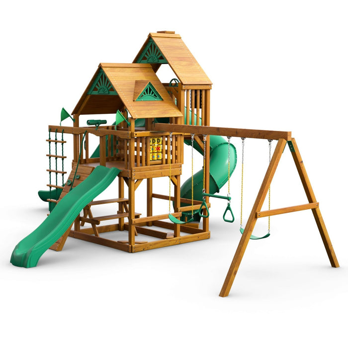 Gorilla Playsets Great Skye II w/ Amber Posts and Standard Wood Roof