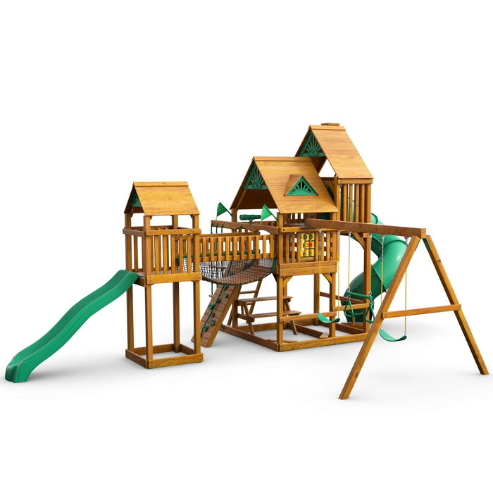 Gorilla Playsets Treasure Trove w/ Amber Posts and Standard Wood Roof