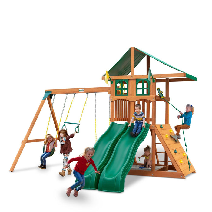 Gorilla Playsets Outing Treehouse w/ Tarp & Dual Slides