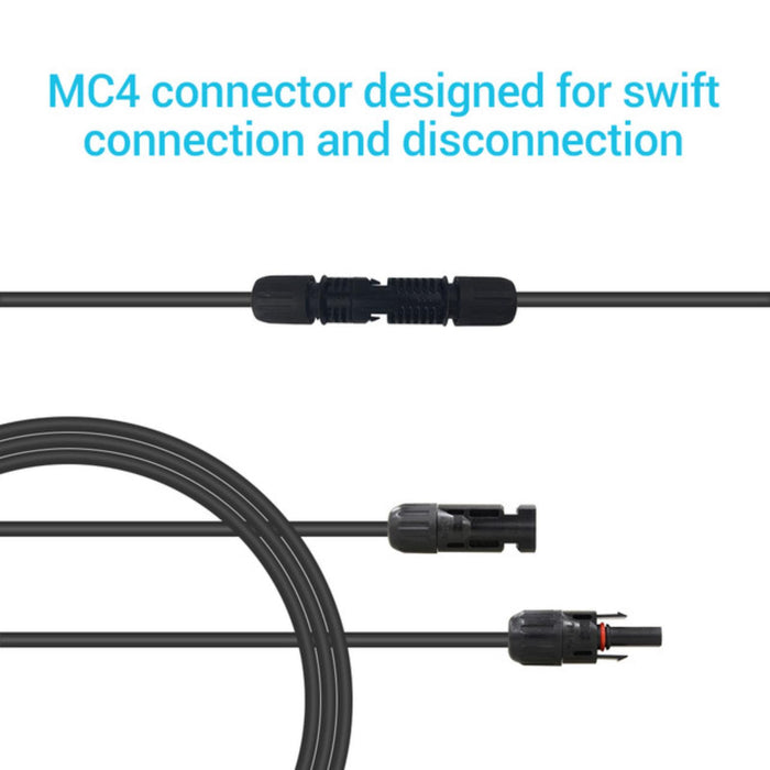 Renogy Solar Panel Extension Cable is 10Ft Long 10AWG Thickness - Equipped with MC4 Male to Female Connectors