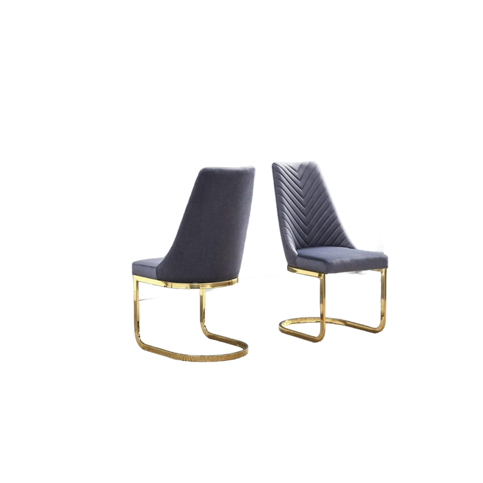 Best Quality Furniture Chair - V-Pattern with Gold Chrome Legs