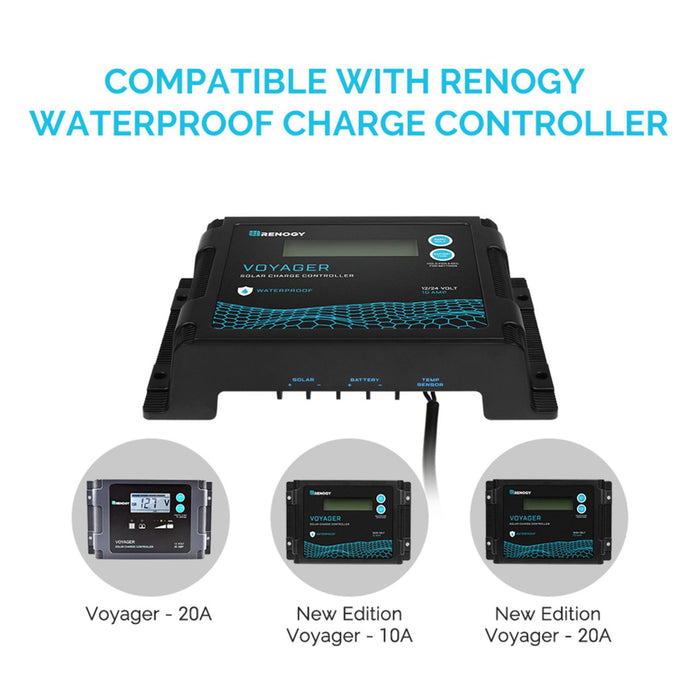 Renogy Voyager 20A PWM Waterproof Solar Charge Controller - New Edition, 20 Amp