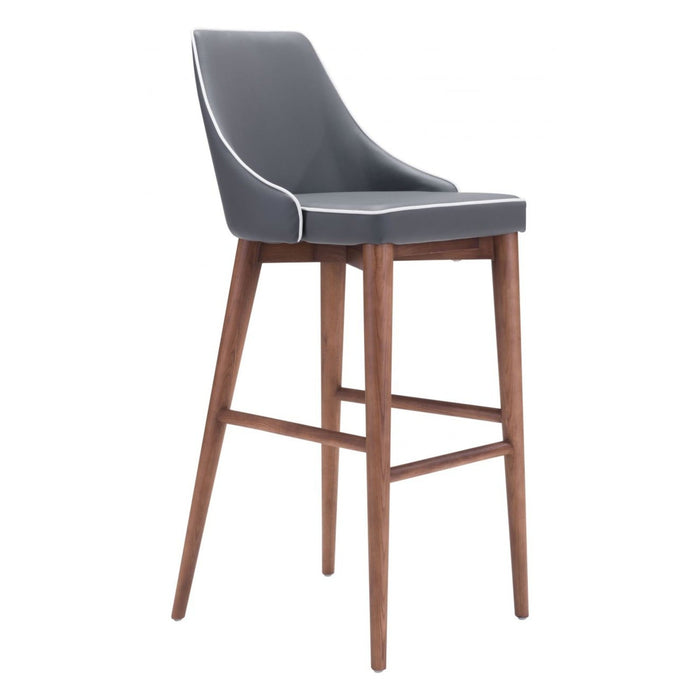 Zuo Dark Gray Moor Bar Chair - Elegant Seating