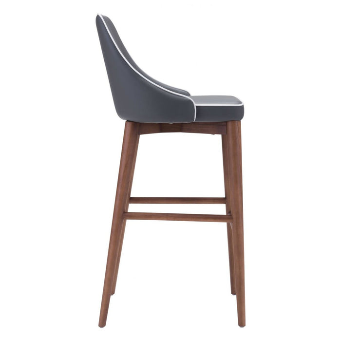 Zuo Dark Gray Moor Bar Chair - Elegant Seating