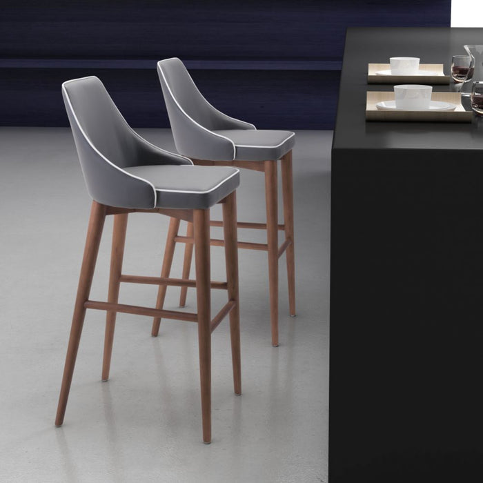 Zuo Dark Gray Moor Bar Chair - Elegant Seating