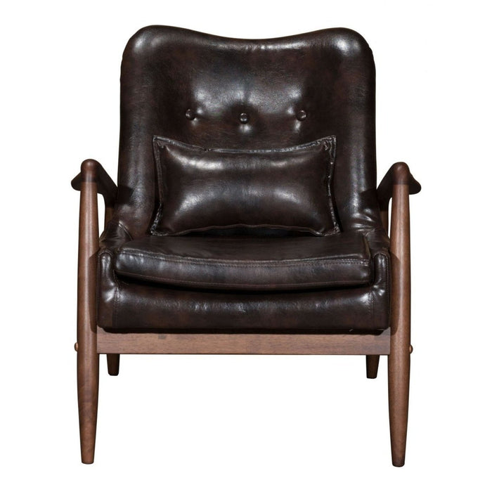 Zuo Bully Lounge Chair & Ottoman: Elegant Brown Seating Set