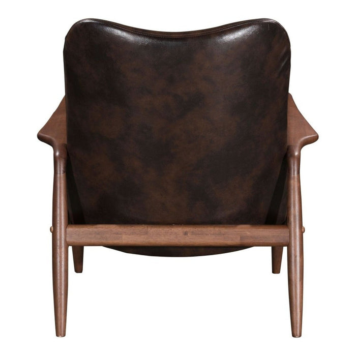 Zuo Bully Lounge Chair & Ottoman: Elegant Brown Seating Set