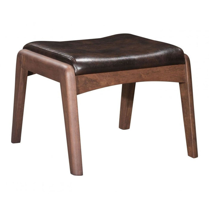 Zuo Bully Lounge Chair & Ottoman: Elegant Brown Seating Set