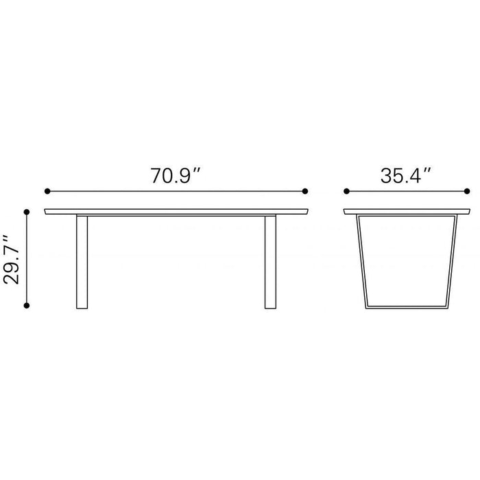 Zuo Atlas White & Gold Dining Table - Elegant Modern Design