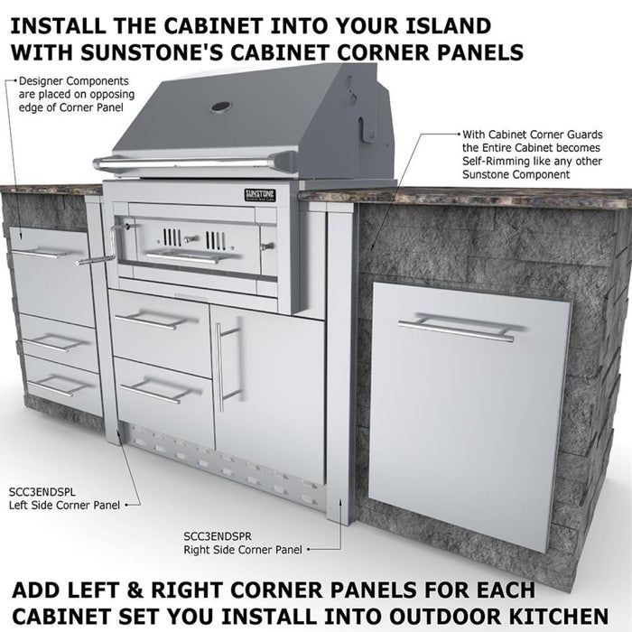 Hybrid Grill & Bar Center Cabinet for 34-Inch Sunstone Hybrid Grill