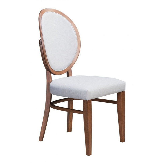 Zuo Regents Dining Chairs: 2-Piece Set in Walnut & Light Gray