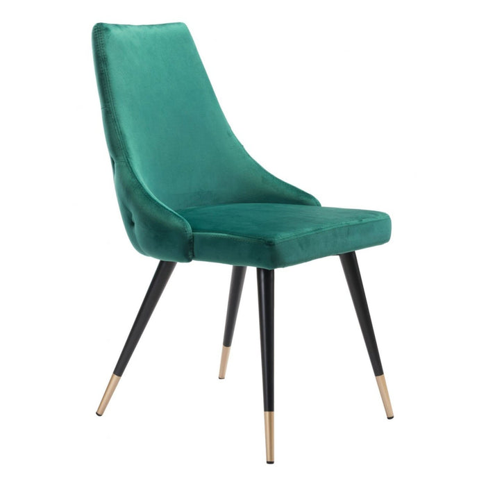 Zuo Piccolo Dining Chairs (2-Pack) in Elegant Green – Stylish Seating Duo