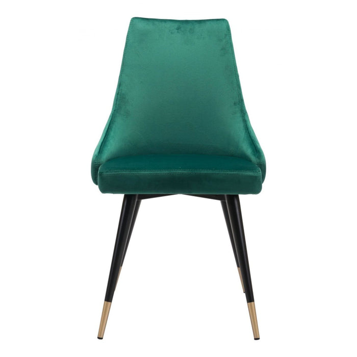 Zuo Piccolo Dining Chairs (2-Pack) in Elegant Green – Stylish Seating Duo