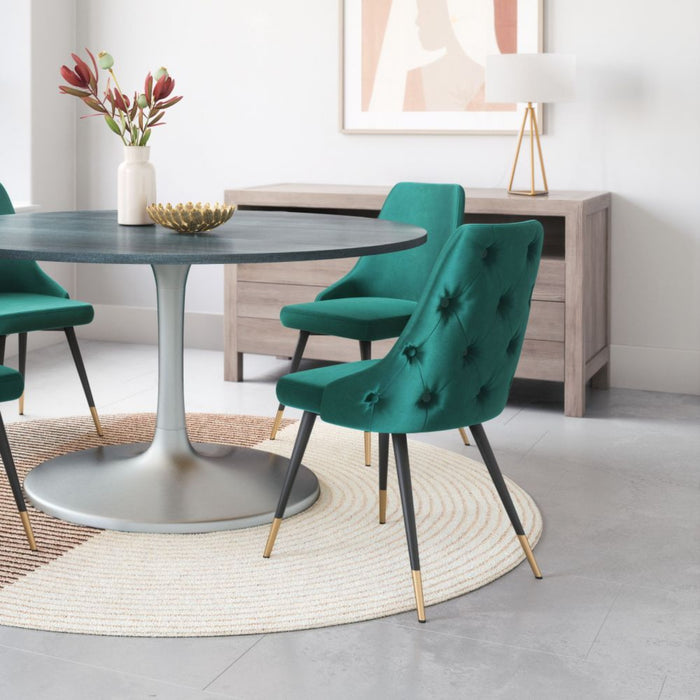 Zuo Piccolo Dining Chairs (2-Pack) in Elegant Green – Stylish Seating Duo