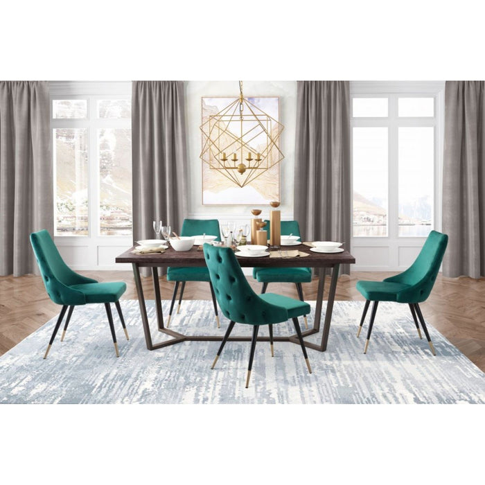 Zuo Piccolo Dining Chairs (2-Pack) in Elegant Green – Stylish Seating Duo