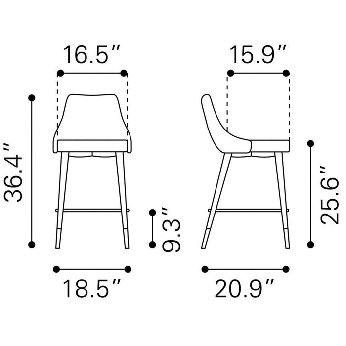 Zuo Piccolo Green Counter Chair