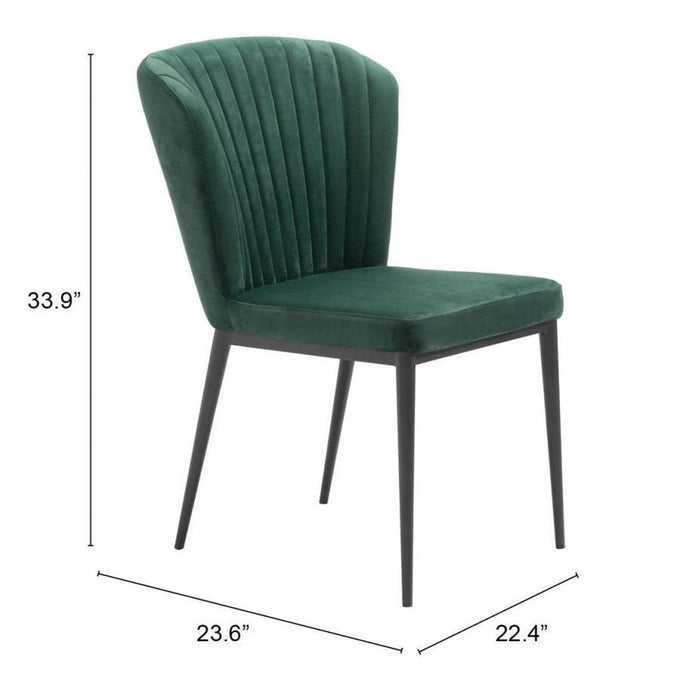 Zuo Tolivere Dining Chairs: Set of 2 in Elegant Green