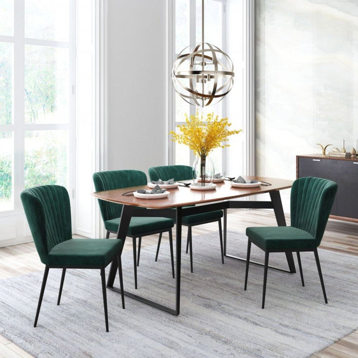 Zuo Tolivere Dining Chairs: Set of 2 in Elegant Green