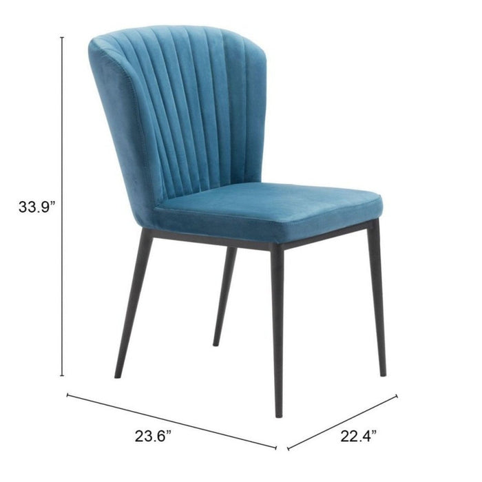 Zuo Tolivere Dining Chairs (2-Pack) in Elegant Blue – Stylish Seating Duo