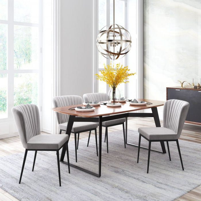 Zuo Tolivere Dining Chairs: Set of 2 in Stylish Gray Finish