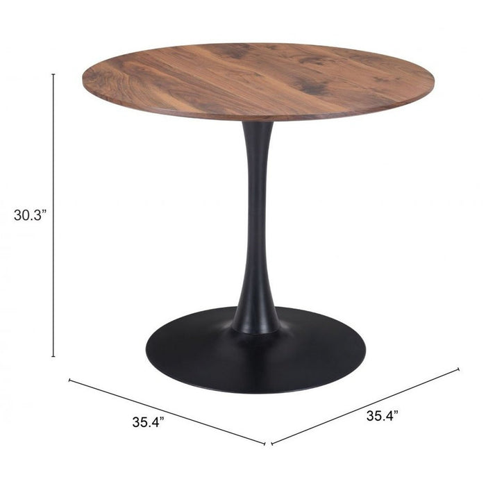 Zuo Opus Dining Table in Elegant Brown & Black Finish