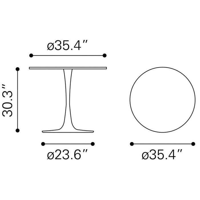 Zuo Opus Dining Table in Elegant Brown & Black Finish