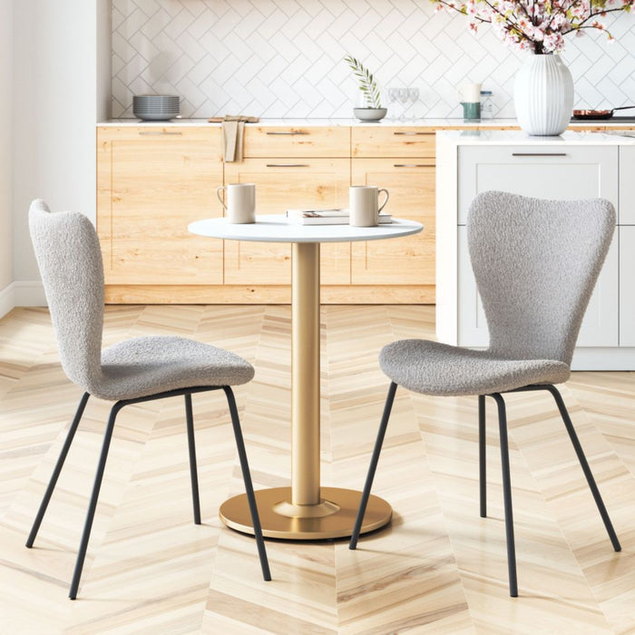 Zuo Alto White & Gold Bistro Table - Chic Elegance for Modern Spaces