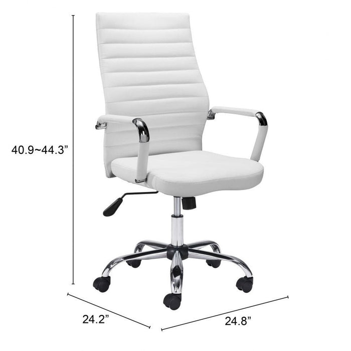 Zuo Primero White Office Chair - Sleek Comfort