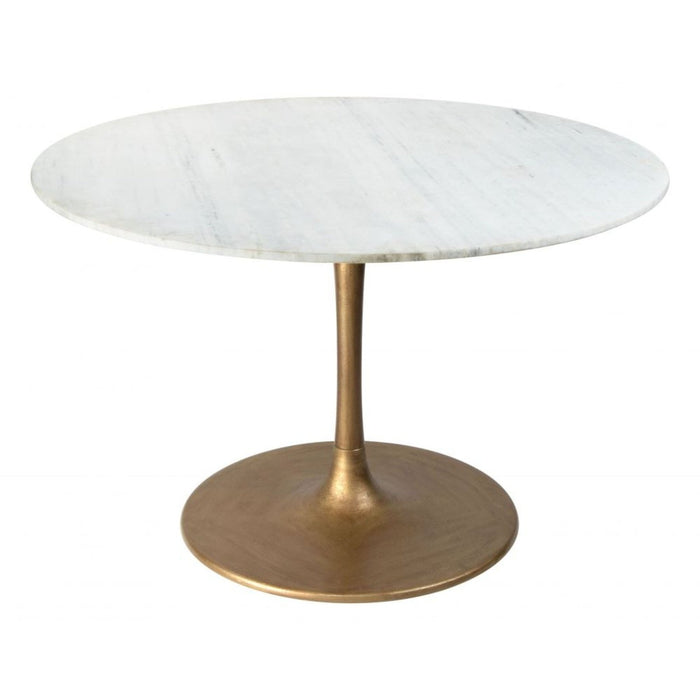 Ithaca White & Gold Dining Table by Zuo - Elegant Modern Design