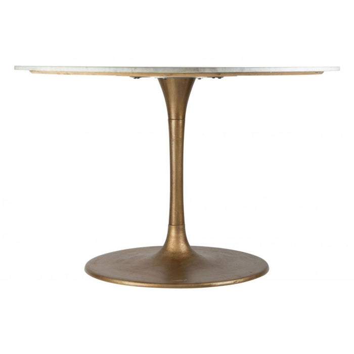 Ithaca White & Gold Dining Table by Zuo - Elegant Modern Design