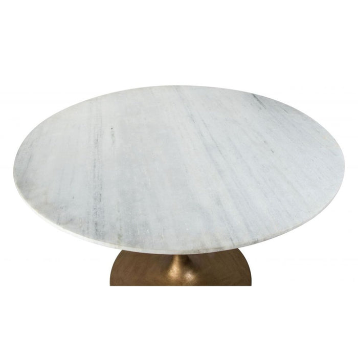 Ithaca White & Gold Dining Table by Zuo - Elegant Modern Design