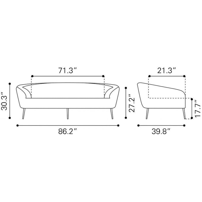 Luxe Comfort: Zuo Luna Cream Sofa – Exclusive Elegance