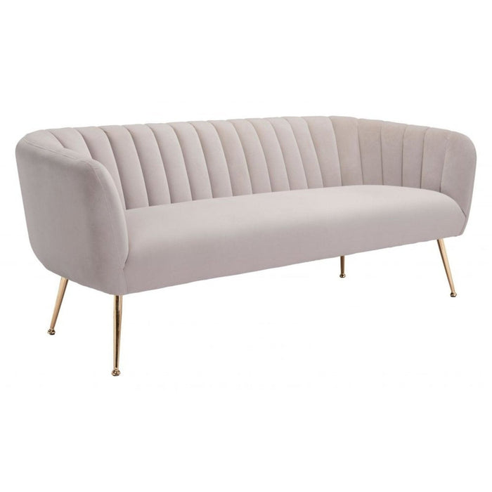 Zuo Deco Beige & Gold Sofa - Stylish Elegance for Your Living Space