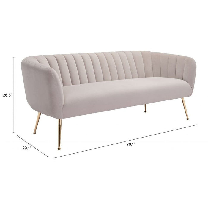 Zuo Deco Beige & Gold Sofa - Stylish Elegance for Your Living Space