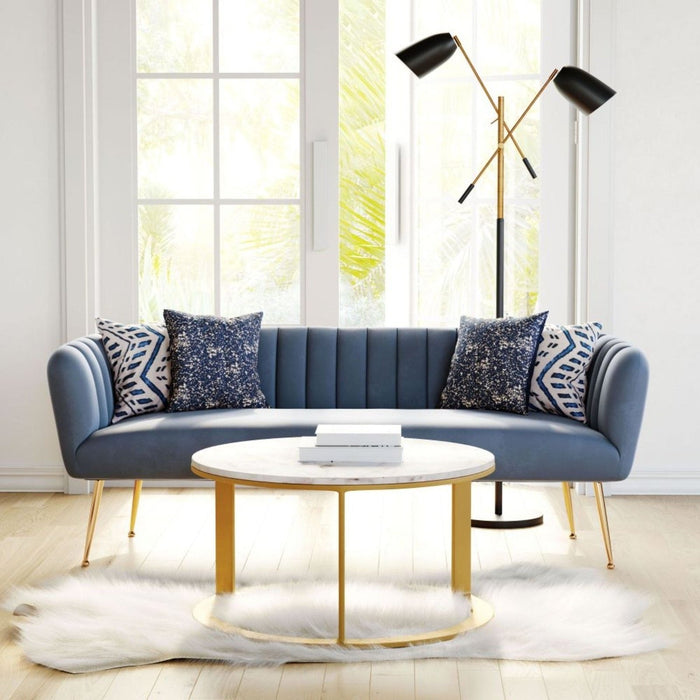 Gray & Gold Zuo Deco Sofa - Stylish Living Room Furniture