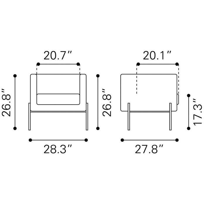 Zuo Jess Green Accent Chair: Stylish Seating for Your Space