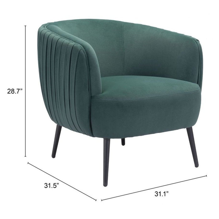 Zuo Karan Green Accent Chair - Stylish Seating for Any Space