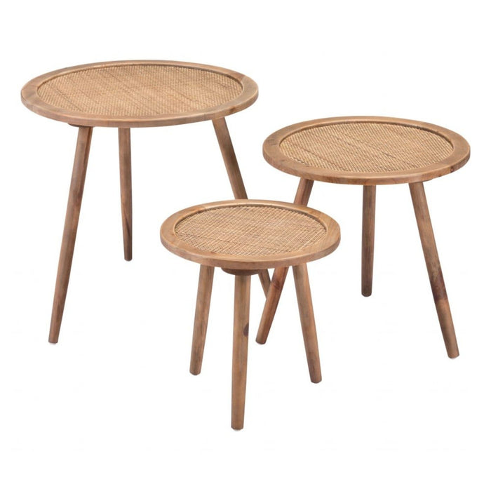 Zuo Paul Accent Tables - 3-Piece Set in Natural Finish