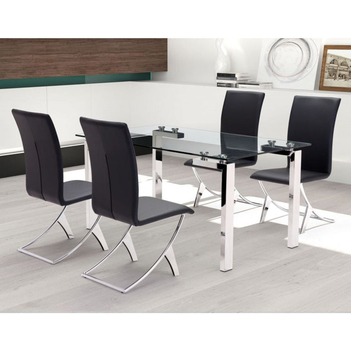 Delfin Black Dining Chairs - Set of 2 for Stylish Seating