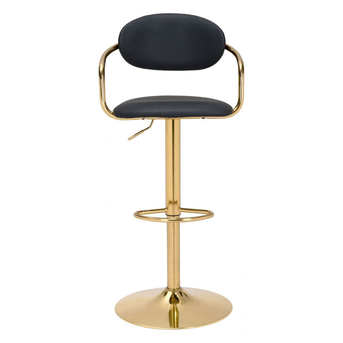 Glam Up Your Space with Zuo Gusto Bar Chair in Stunning Black & Gold