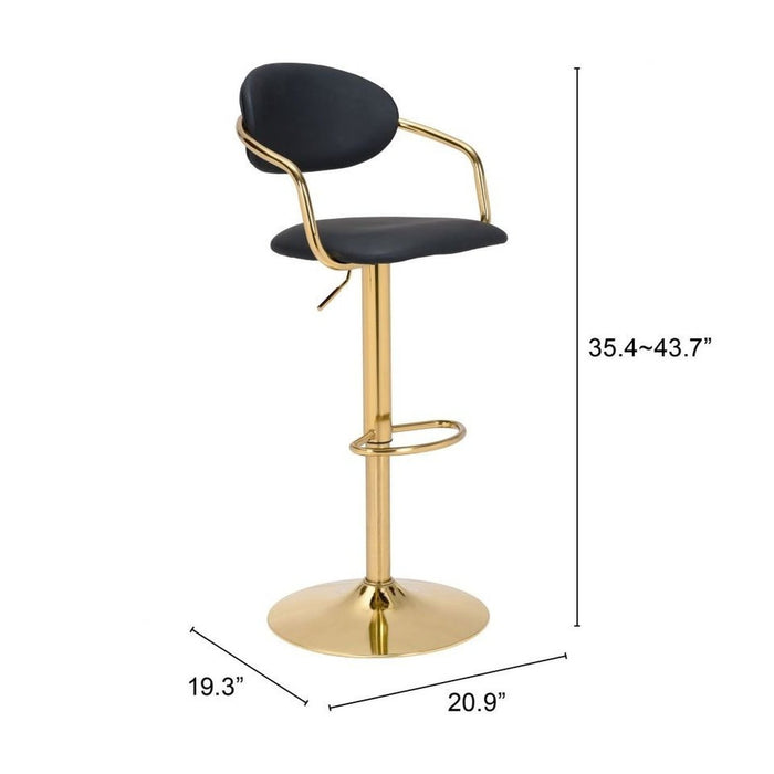 Glam Up Your Space with Zuo Gusto Bar Chair in Stunning Black & Gold