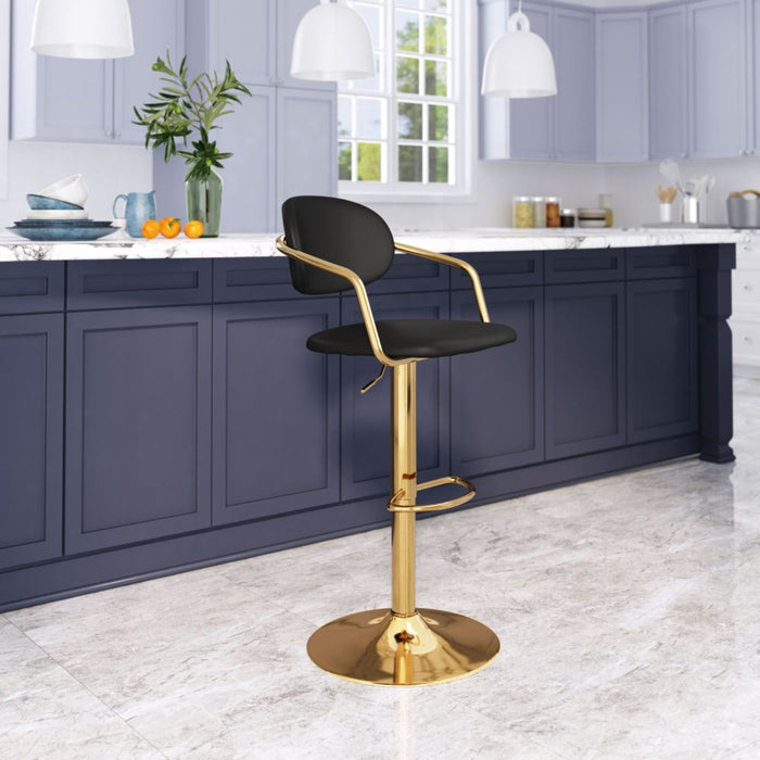 Glam Up Your Space with Zuo Gusto Bar Chair in Stunning Black & Gold