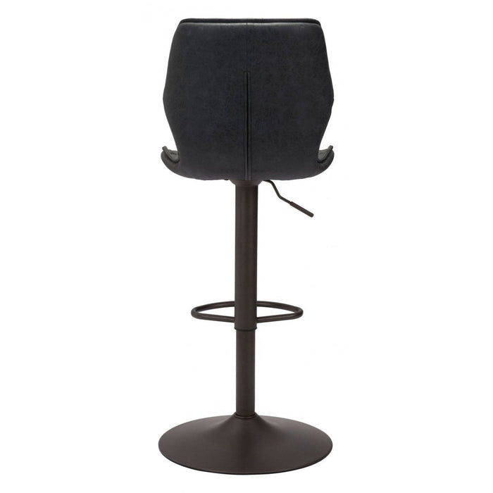 Vintage Black & Dark Bronze Zuo Seth Bar Chair - Stylish Seating