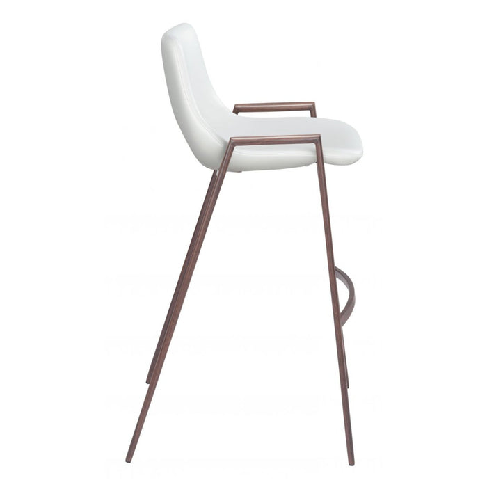 Zuo Desi Bar Chairs (2-Pack) - Elegant White & Walnut Duo