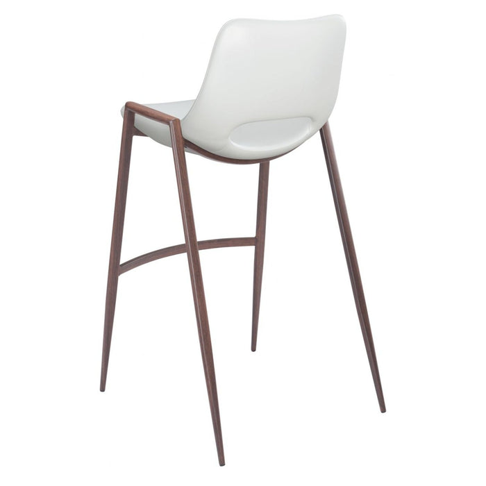 Zuo Desi Bar Chairs (2-Pack) - Elegant White & Walnut Duo