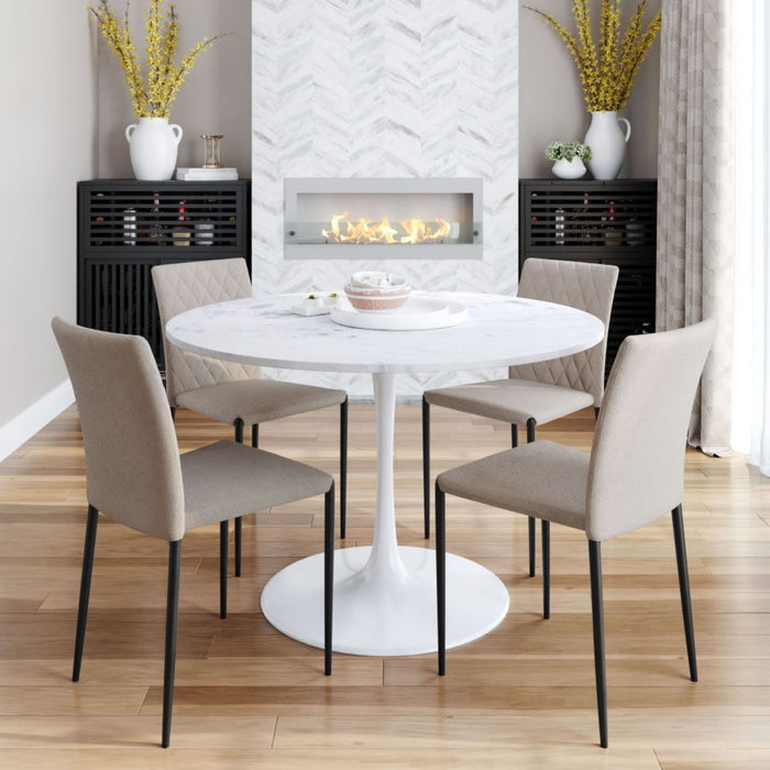 Zuo Phoenix White Dining Table: Sleek Elegance for Contemporary Spaces