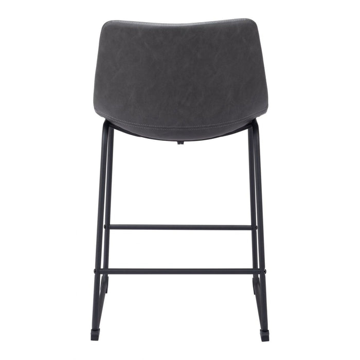 Zuo Smart Counter Chairs: Set of 2 in Charcoal - Stylish Seating